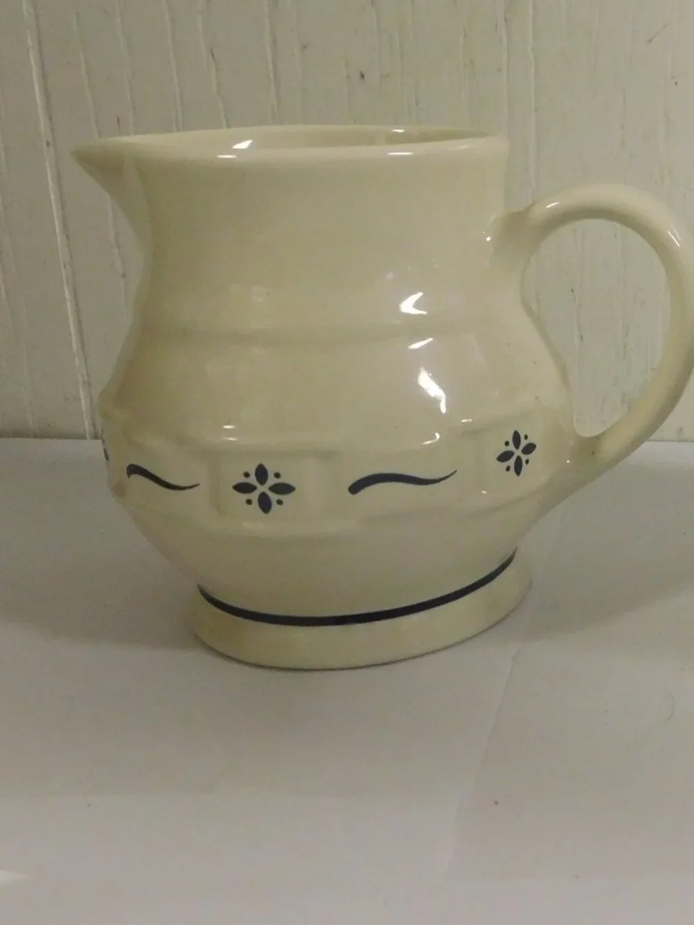 Longaberger Woven Traditions Blue Covered Sugar Bowl & Cream Pitcher USA Made